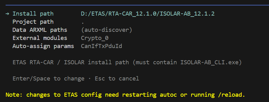 ETAS ISOLAR 设置