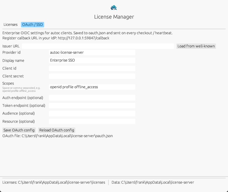 OAuth / SSO 配置